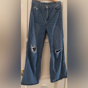 Shein Women’s Distressed Wide Leg Jeans size Plus Large 16